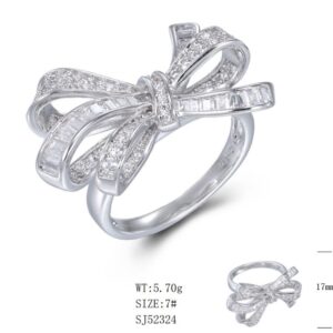 SJ52324, Ladies' Moissanite Ring, S925, Rhodium Plated, White, 5.83g