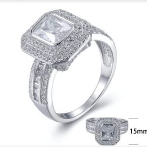 SJ27052, Ladies' Moissanite Ring, S925, Rhodium Plated, White, 6.26g