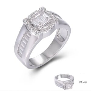 SJ49666, Ladies' Moissanite Ring, S925, Rhodium Plated, White, 5.76g