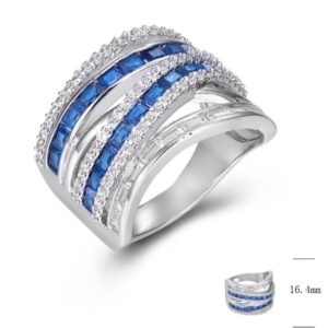SJ47539, Ladies' Moissanite Ring, S925, Rhodium Plated, White, 7.05g