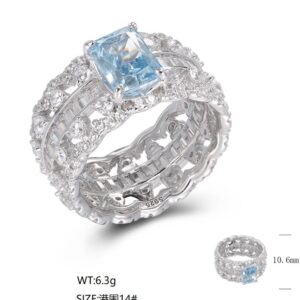 JR00491, Ladies' Moissanite Ring, S925, Rhodium Plated, White, 6.11g