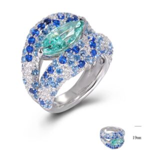 BGR01542, Ladies' Moissanite Ring, S925, Rhodium Plated, White, 12.33g