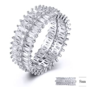 SJ33170, Ladies' Moissanite Ring, S925, Rhodium Plated, White, 4.04g