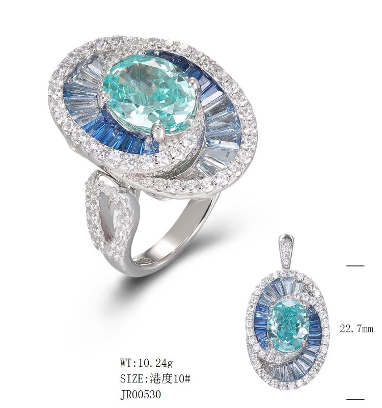 JR00530, Ladies' Moissanite Ring, S925, Rhodium Plated, White, 10.38g
