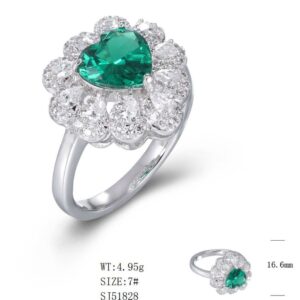 SJ51828, Ladies' Moissanite Ring, S925, Rhodium Plated, White, 4.99g