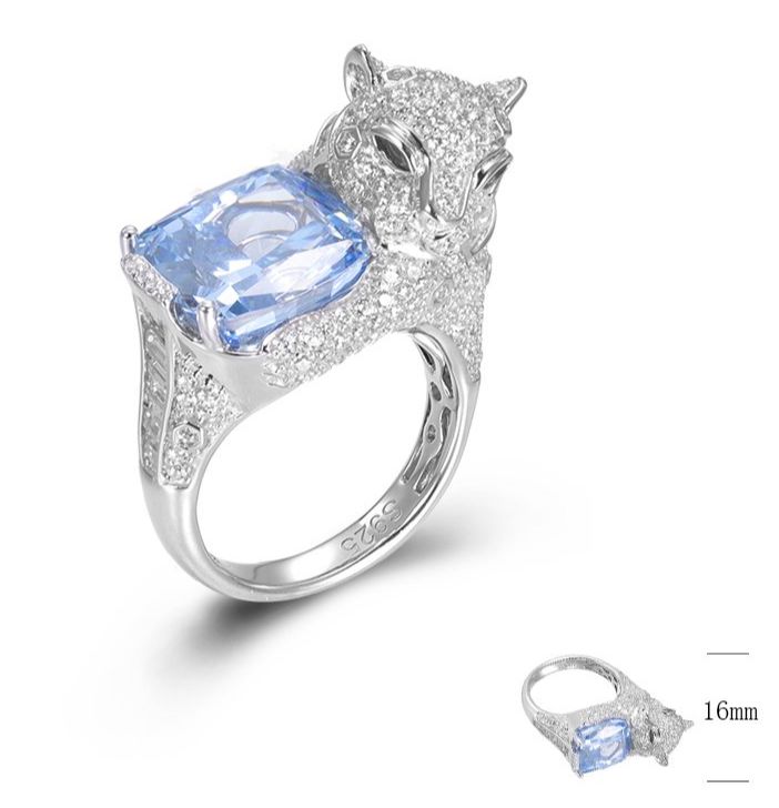 GR01246, Ladies' Moissanite Ring, S925, Rhodium Plated, White, 11.45g