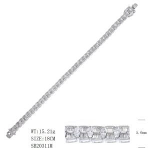 SB20311, Ladies' Moissanite Ring, S925, Rhodium Plated, White, 14.86g