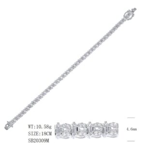 SB20309, Ladies' Moissanite Ring, S925, Rhodium Plated, White, 10.81g