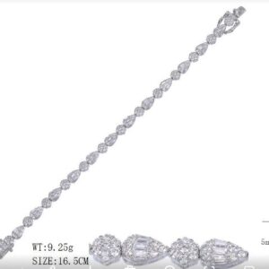 SB20376, Ladies' Moissanite Ring, S925, Rhodium Plated, White, 10.25g