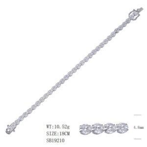 SB19210, Ladies' Moissanite Ring, S925, Rhodium Plated, White, 10.7g