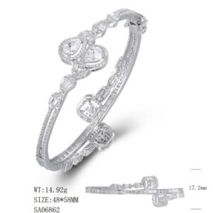 SA06862, Ladies' Moissanite Ring, S925, Rhodium Plated, White, 14.18g