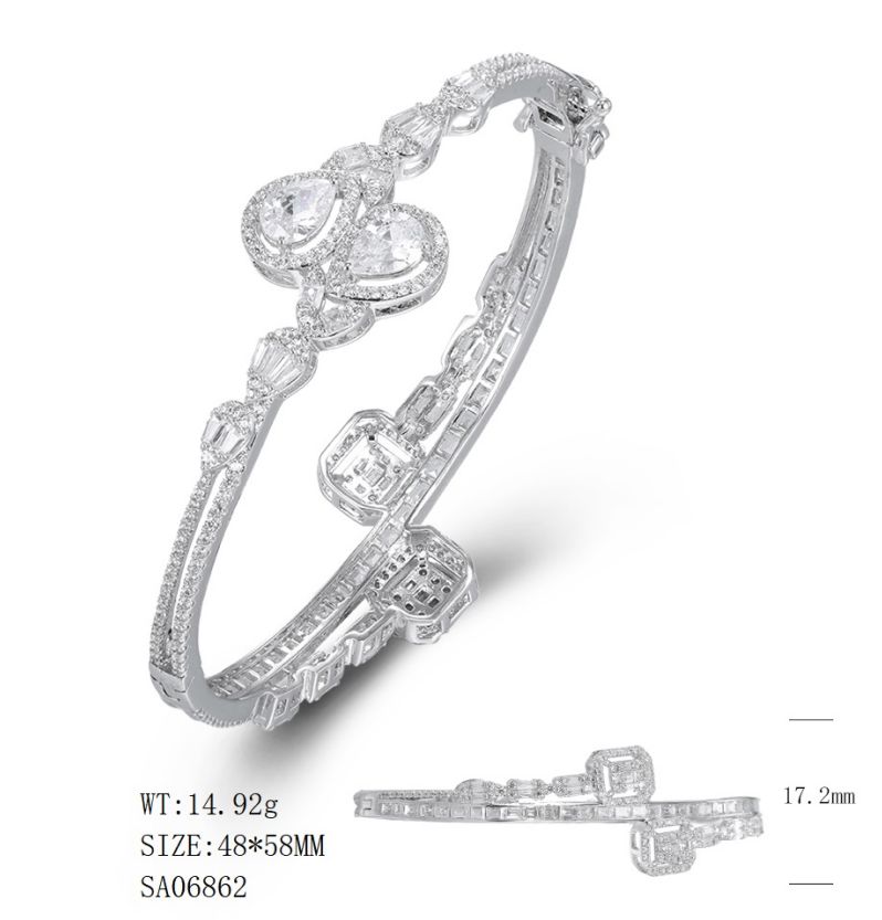 SA06862, Ladies' Moissanite Ring, S925, Rhodium Plated, White, 14.18g