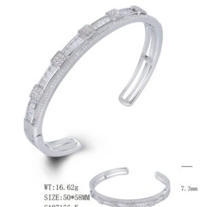 SA07156, Ladies' Moissanite Ring, S925, Rhodium Plated, White, 17.32g