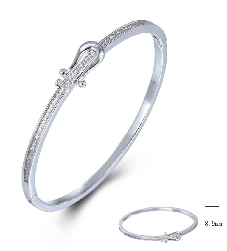 SA80004, Ladies' Moissanite Ring, S925, Rhodium Plated, White, 10.36g