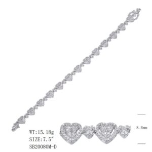 SB20080, Ladies' Moissanite Ring, S925, Rhodium Plated, White, 14.35g