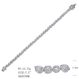 SB20798, Ladies' Moissanite Ring, S925, Rhodium Plated, White, 14.83g