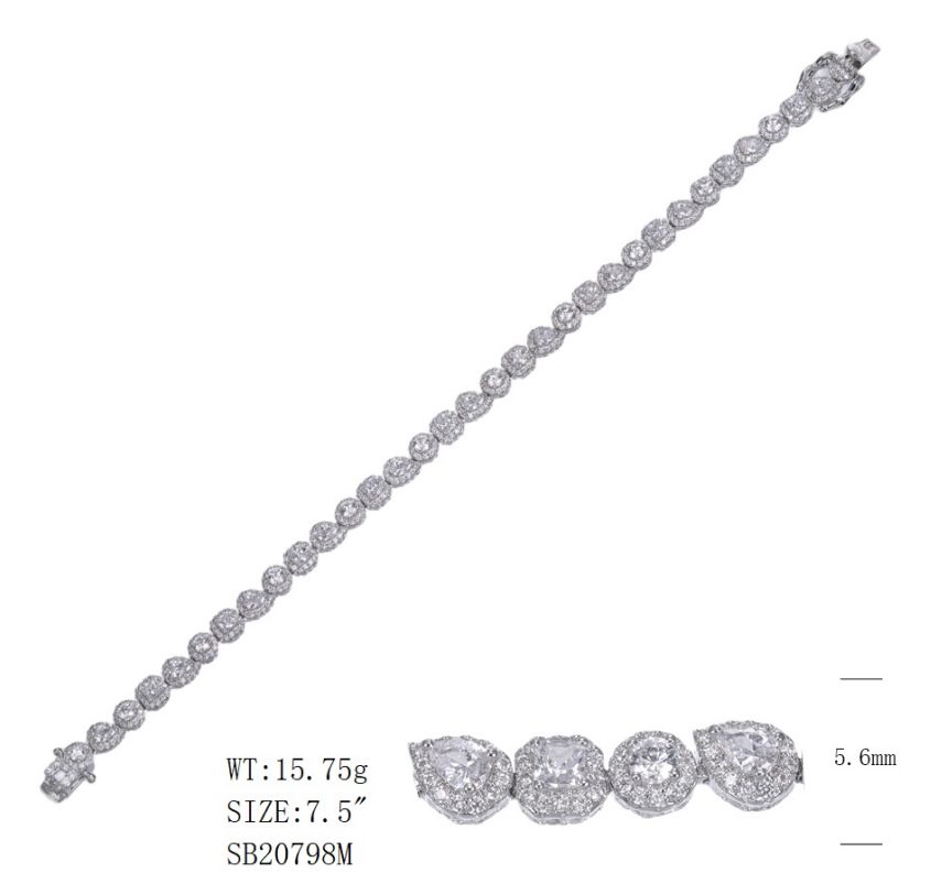 SB20798, Ladies' Moissanite Ring, S925, Rhodium Plated, White, 14.83g