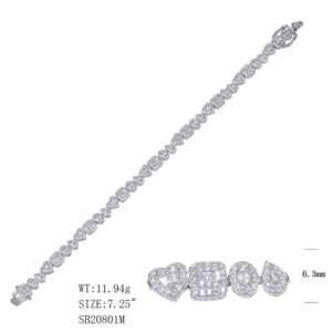 SB20801, Ladies' Moissanite Ring, S925, Rhodium Plated, White, 12.31g
