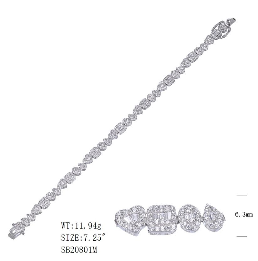 SB20801, Ladies' Moissanite Ring, S925, Rhodium Plated, White, 12.31g
