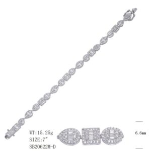 SB20622, Ladies' Moissanite Ring, S925, Rhodium Plated, White, 15.37g