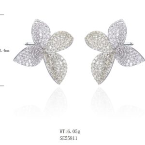 SE55811, Ladies' Moissanite Ring, S925, Rhodium Plated, White, 5.65g