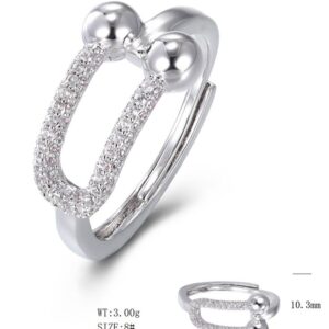 SJ50572, Ladies' Moissanite Ring, S925, Rhodium Plated, White, 3.33g