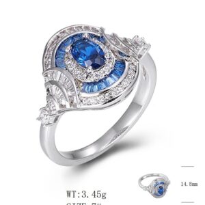 SJ47598, Ladies' Moissanite Ring, S925, Rhodium Plated, White, 3.46g