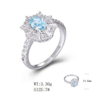 SJ47585, Ladies' Moissanite Ring, S925, Rhodium Plated, White, 3.3g