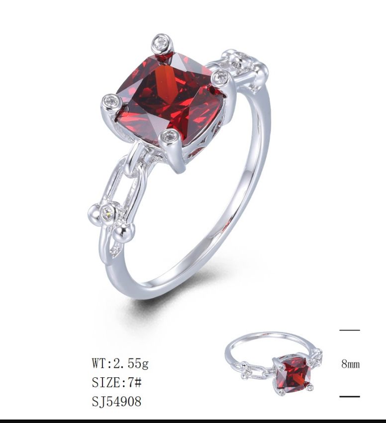 SE55360, Ladies' Moissanite Ring, S925, Rhodium Plated, White, 4.29g