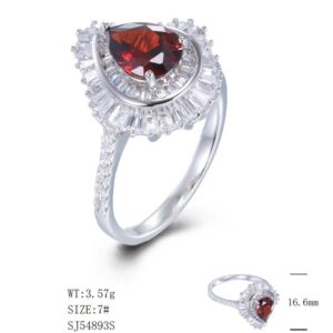 SJ54893, Ladies' Moissanite Ring, S925, Rhodium Plated, White, 3.53g