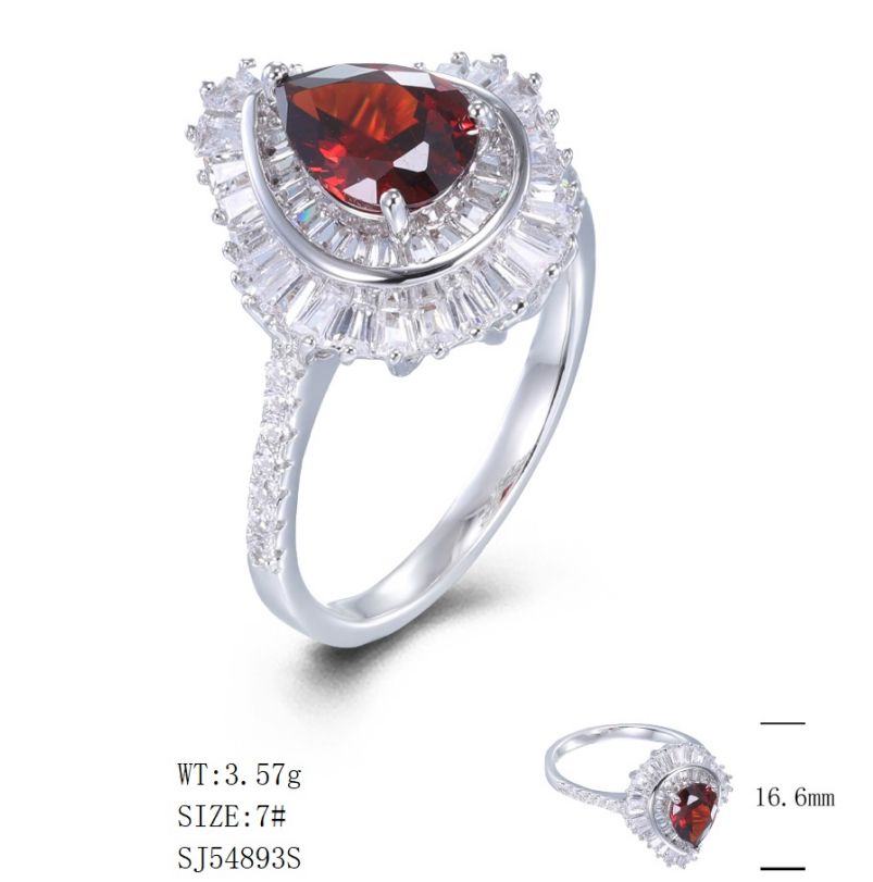 SJ54893, Ladies' Moissanite Ring, S925, Rhodium Plated, White, 3.53g