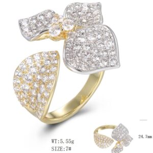 SJ54841, Ladies' Moissanite Ring, S925, Rhodium Plated, White, 5.69g