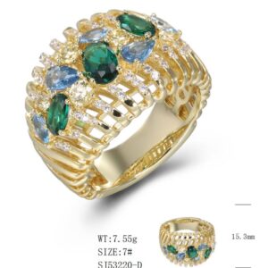 SJ53220, Ladies' Moissanite Ring, S925, Rhodium Plated, White, 7.46g