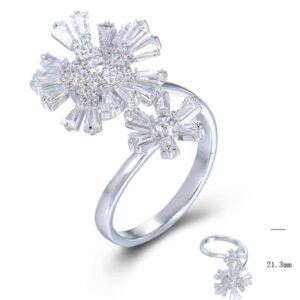 SJ80178, Ladies' Moissanite Ring, S925, Rhodium Plated, White, 3.64g
