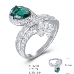 SJ55012, Ladies' Moissanite Ring, S925, Rhodium Plated, White, 4.66g