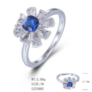 SJ53905, Ladies' Moissanite Ring, S925, Rhodium Plated, White, 2.92g