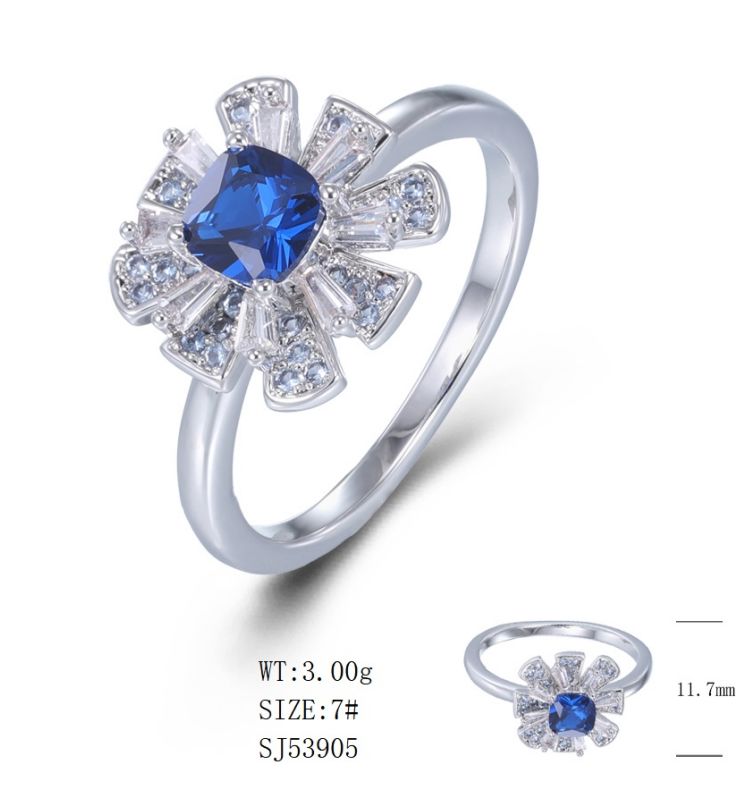 SJ53905, Ladies' Moissanite Ring, S925, Rhodium Plated, White, 2.92g