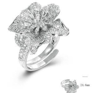 SJ46624, Ladies' Moissanite Ring, S925, Rhodium Plated, White, 8.69g