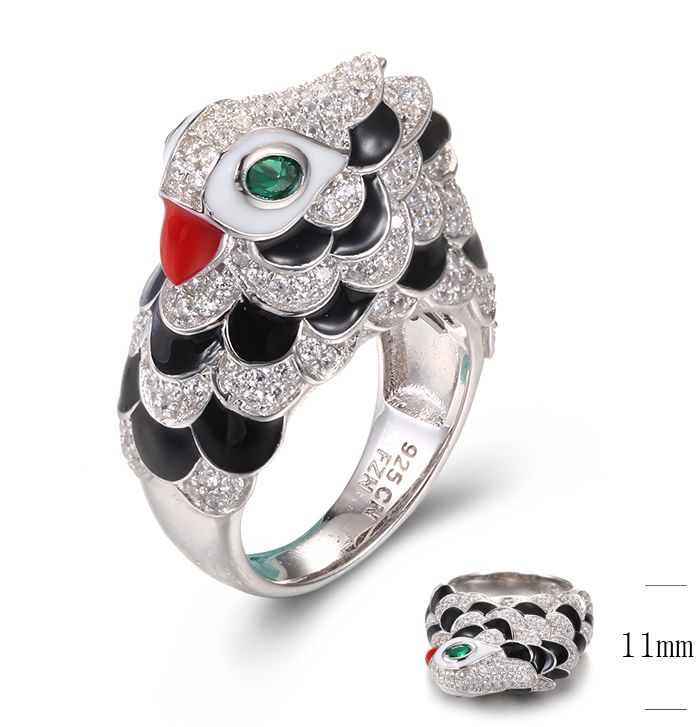 SJ34526, Ladies' Moissanite Ring, S925, Rhodium Plated, White, 8.19g