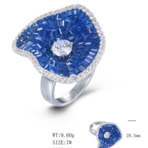 SJ53621, Ladies' Moissanite Ring, S925, Rhodium Plated, White, 9.22g