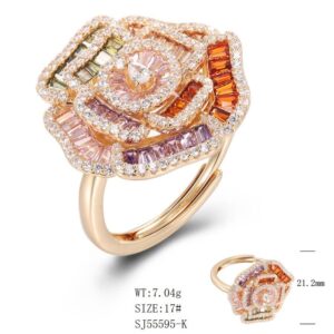 SJ55595, Ladies' Moissanite Ring, S925, Rhodium Plated, White, 6.94g