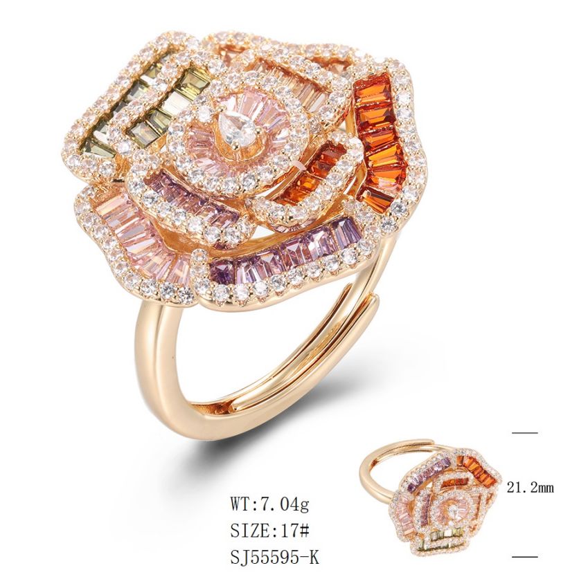 SJ55595, Ladies' Moissanite Ring, S925, Rhodium Plated, White, 6.94g