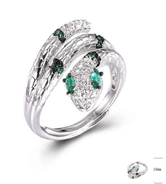 SJ43710-C, Ladies' Moissanite Ring, S925, Rhodium + Black Rhodium Plated, White, 4.59g