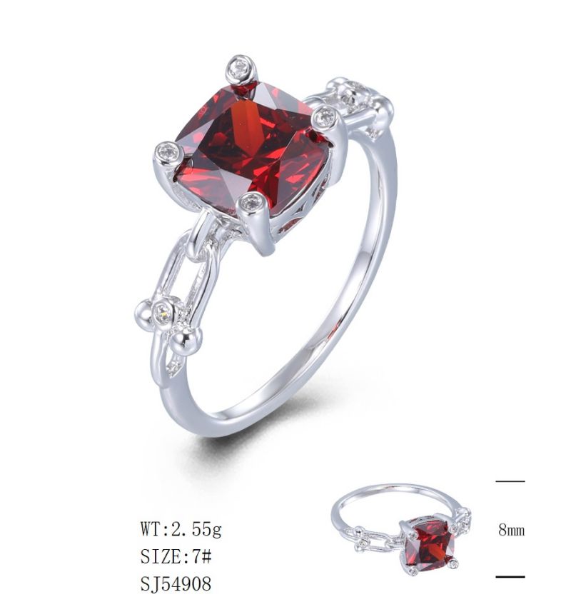 SJ54908, Ladies' Moissanite Ring, S925, Rhodium Plated, White, 2.45g