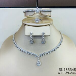 SN18334, Ladies' Moissanite Ring, S925, Rhodium Plated, White, 38.67g