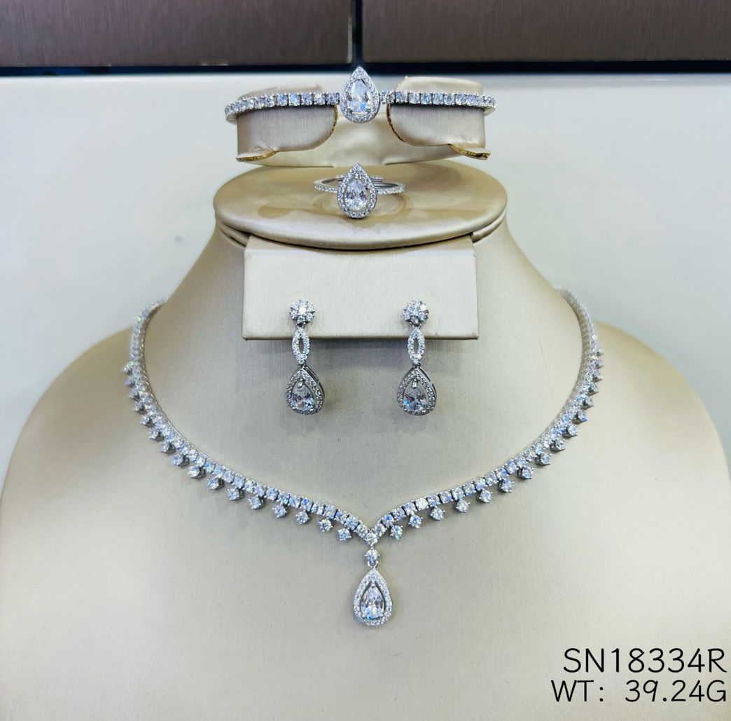 SN18334, Ladies' Moissanite Ring, S925, Rhodium Plated, White, 38.67g