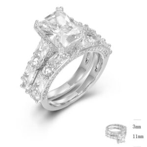 SJ46124, Ladies' Moissanite Ring, S925, Rhodium Plated, White, 7.53g