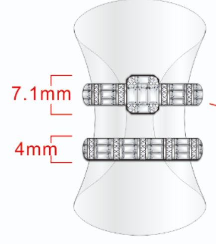 SJ59487, Ladies' Moissanite Ring, S925, Rhodium Plated, White, 5.24g