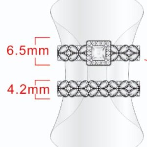 SJ59488, Ladies' Moissanite Ring, S925, Rhodium Plated, White, 6.11g
