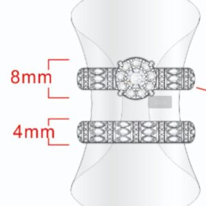 SJ59489, Ladies' Moissanite Ring, S925, Rhodium Plated, White, 6.61g